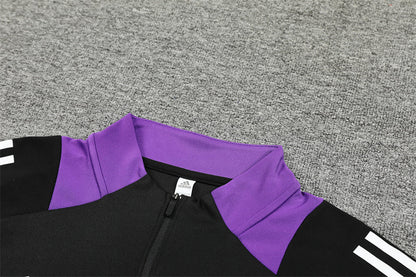 Buzo Completo con Cierre Real Madrid Negro Morado