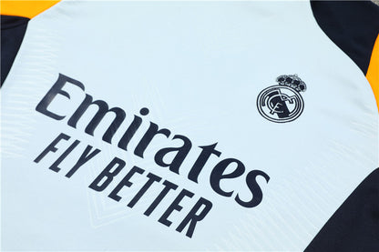 Buzo Completo Real Madrid Blanco Diseño Naranja