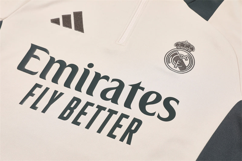 Buzo Completo Real Madrid Crema Con Cierre