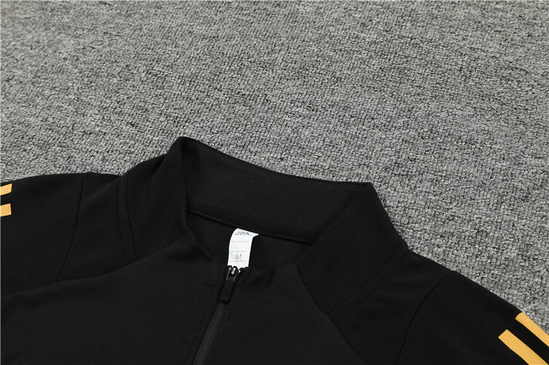 Buzo Completo Real Madrid Negro Dorado