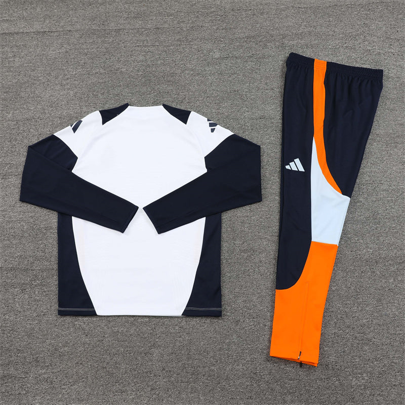 Buzo Completo Real Madrid Blanco Diseño Azul