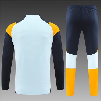 Buzo Completo Real Madrid Blanco Diseño Naranja