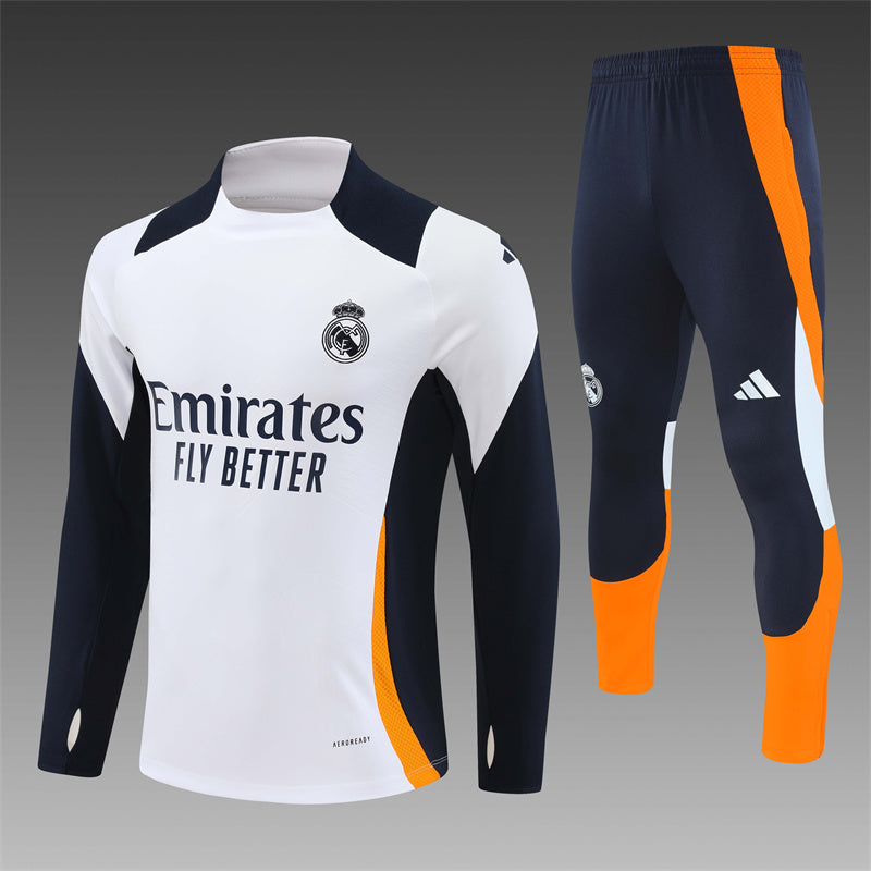 Buzo Completo Real Madrid Blanco Diseño Azul