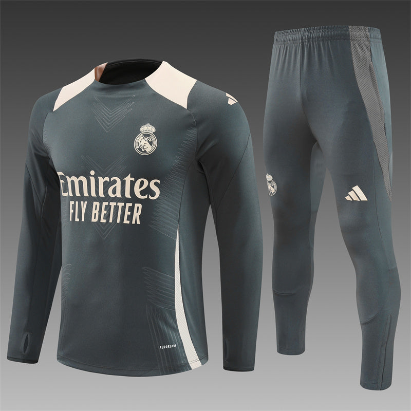 Buzo Completo Real Madrid Gris Crema