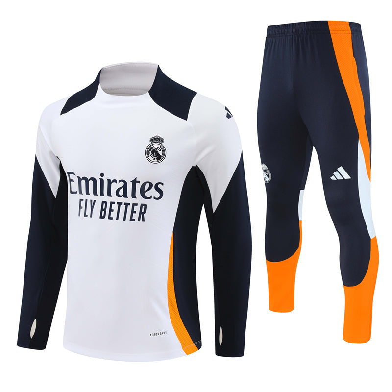 Buzo Completo Real Madrid Blanco Diseño Azul