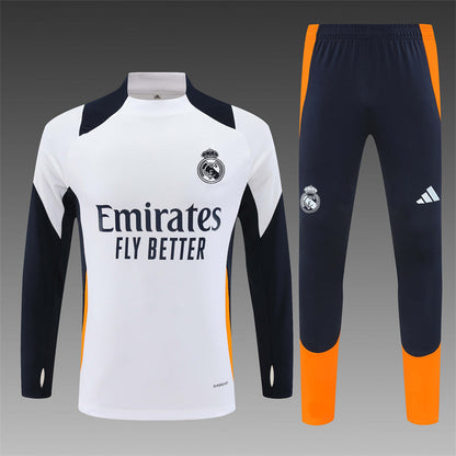 Buzo Completo Real Madrid Blanco Diseño Azul