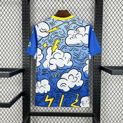 Camiseta Manchester City Edición Especial Azul y Blanco 2025/26 Versión Fan