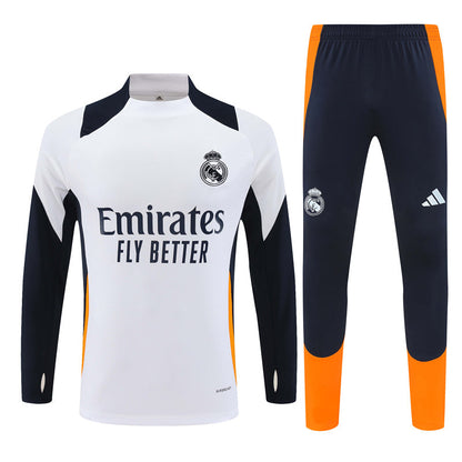 Buzo Completo Real Madrid Blanco Diseño Azul