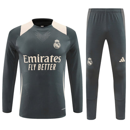Buzo Completo Real Madrid Gris Crema