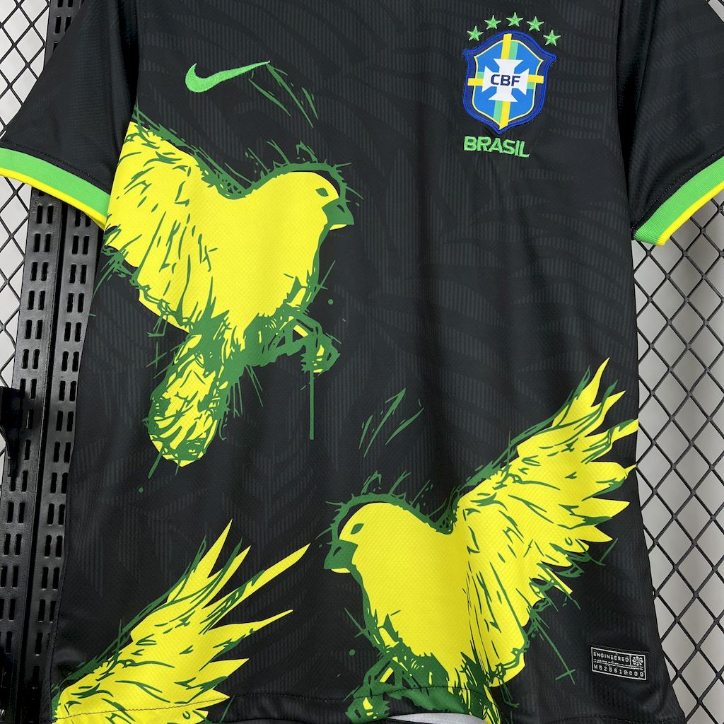 Camiseta Brasil "Edición Pigeon Negro" 2025/26 Versión Fan