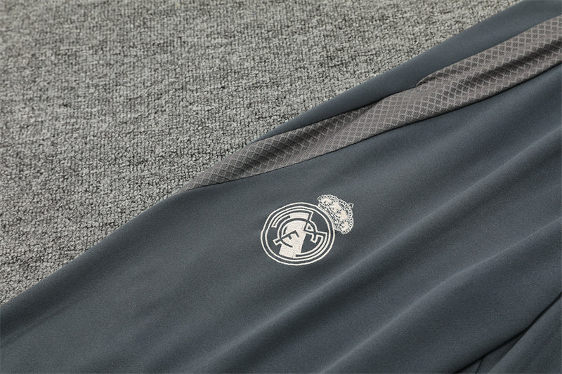 Buzo Completo Real Madrid Crema Diseño Gris