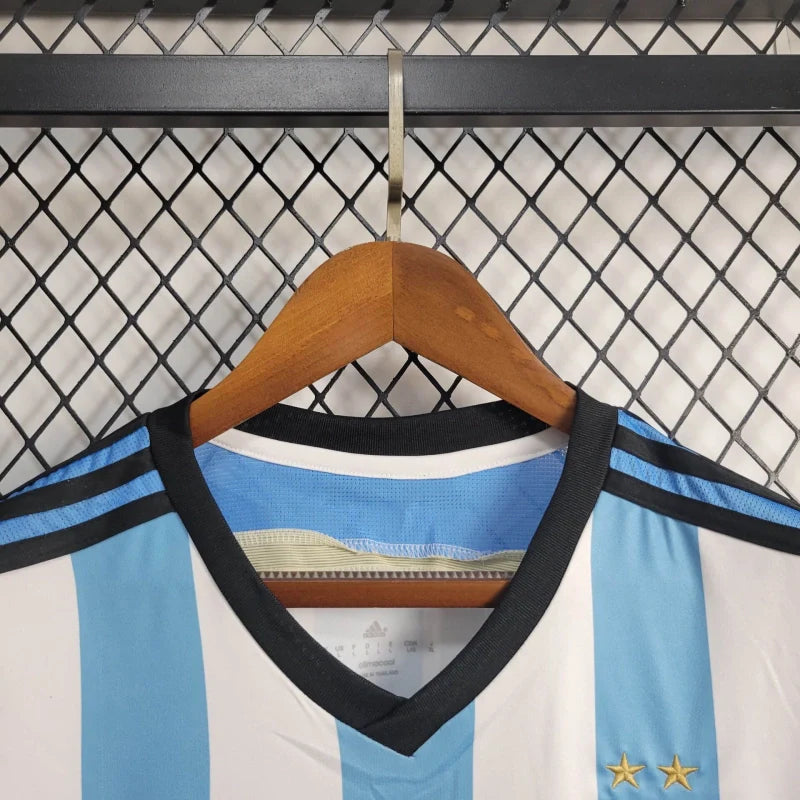 Camiseta Argentina Local Retro 2014 Versión Fan