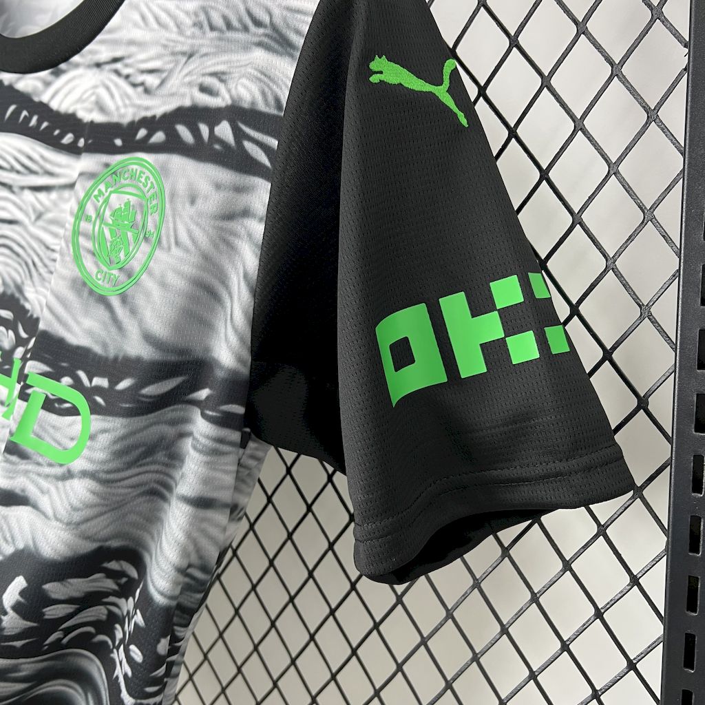Camiseta Manchester City Edición Especial Negro y Gris 2025/26 Versión Fan