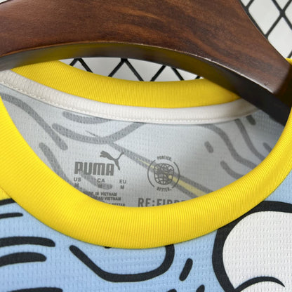 Camiseta Manchester City Edición Especial Azul y Blanco 2025/26 Versión Fan