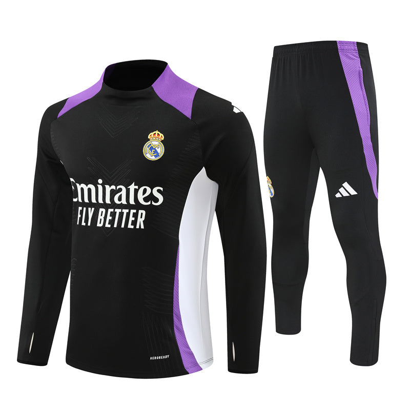 Buzo Completo Real Madrid Negro Morado