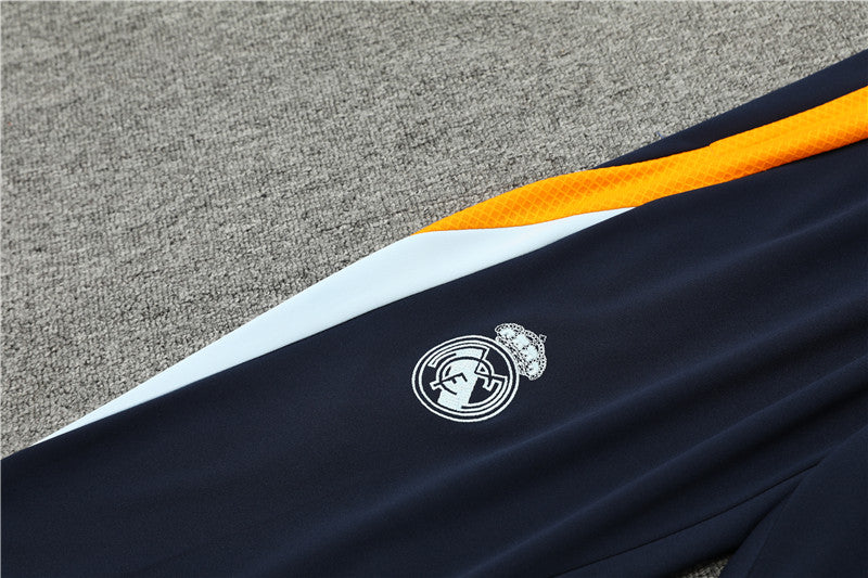 Buzo Completo Real Madrid Blanco Diseño Naranja