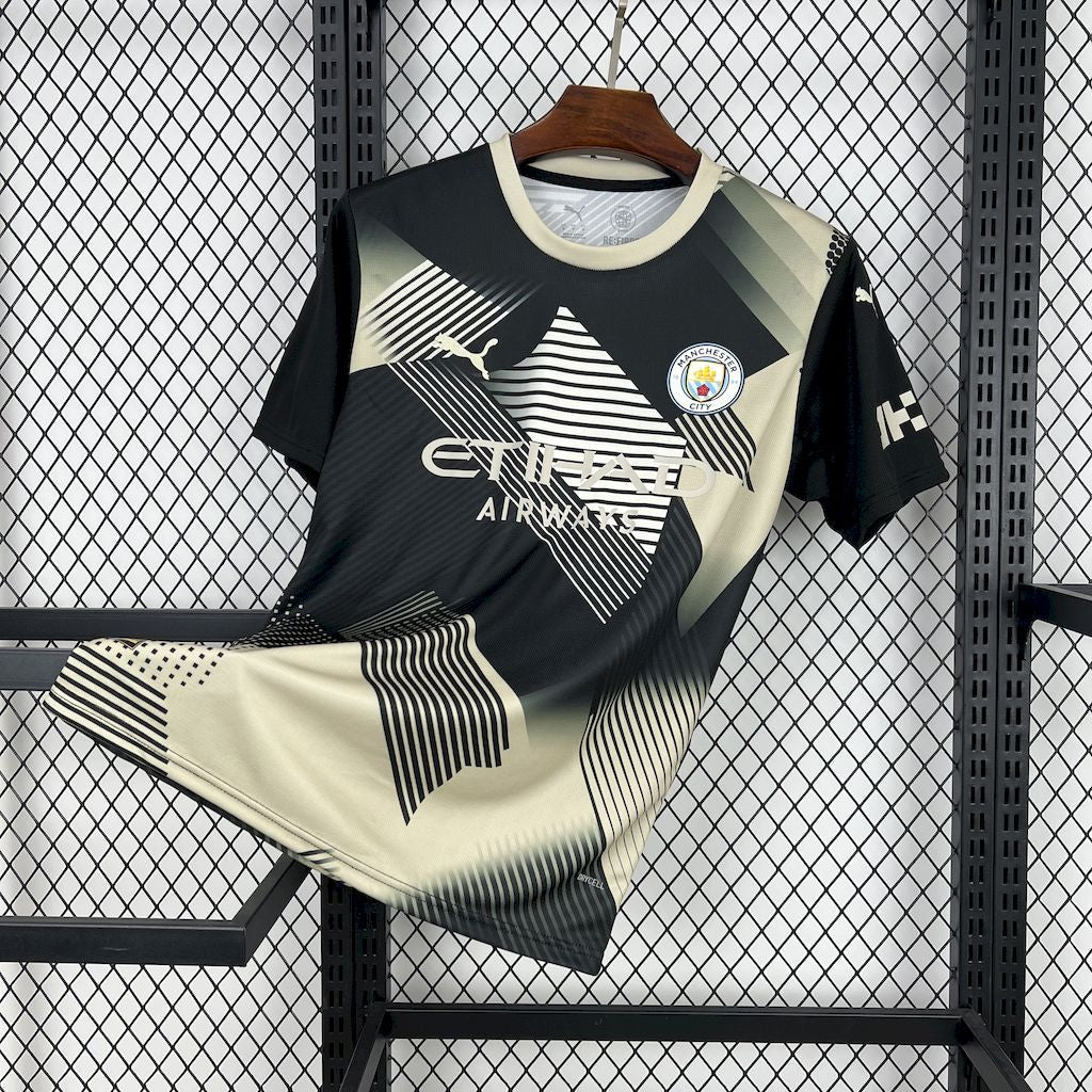Camiseta Manchester City Edición Especial Negro y Amarillo 2025/26 Versión Fan