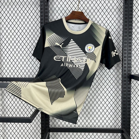 Camiseta Manchester City Edición Especial Negro y Amarillo 2025/26 Versión Fan