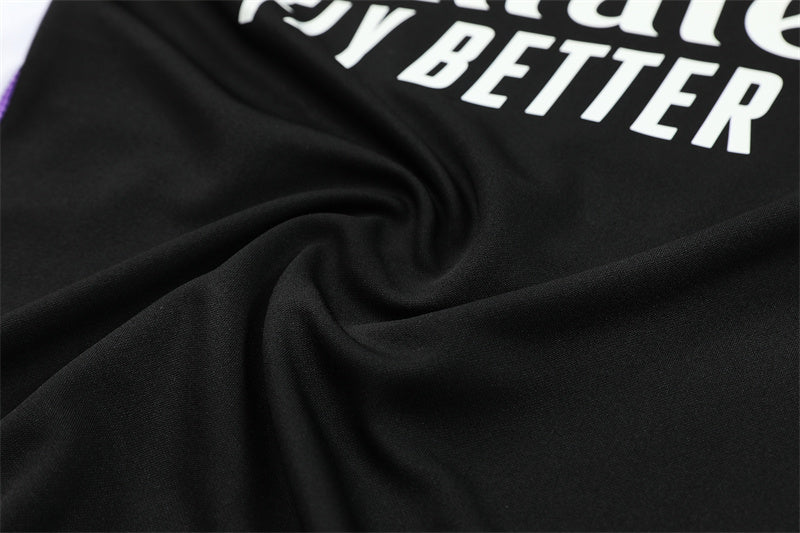 Buzo Completo con Cierre Real Madrid Negro Morado