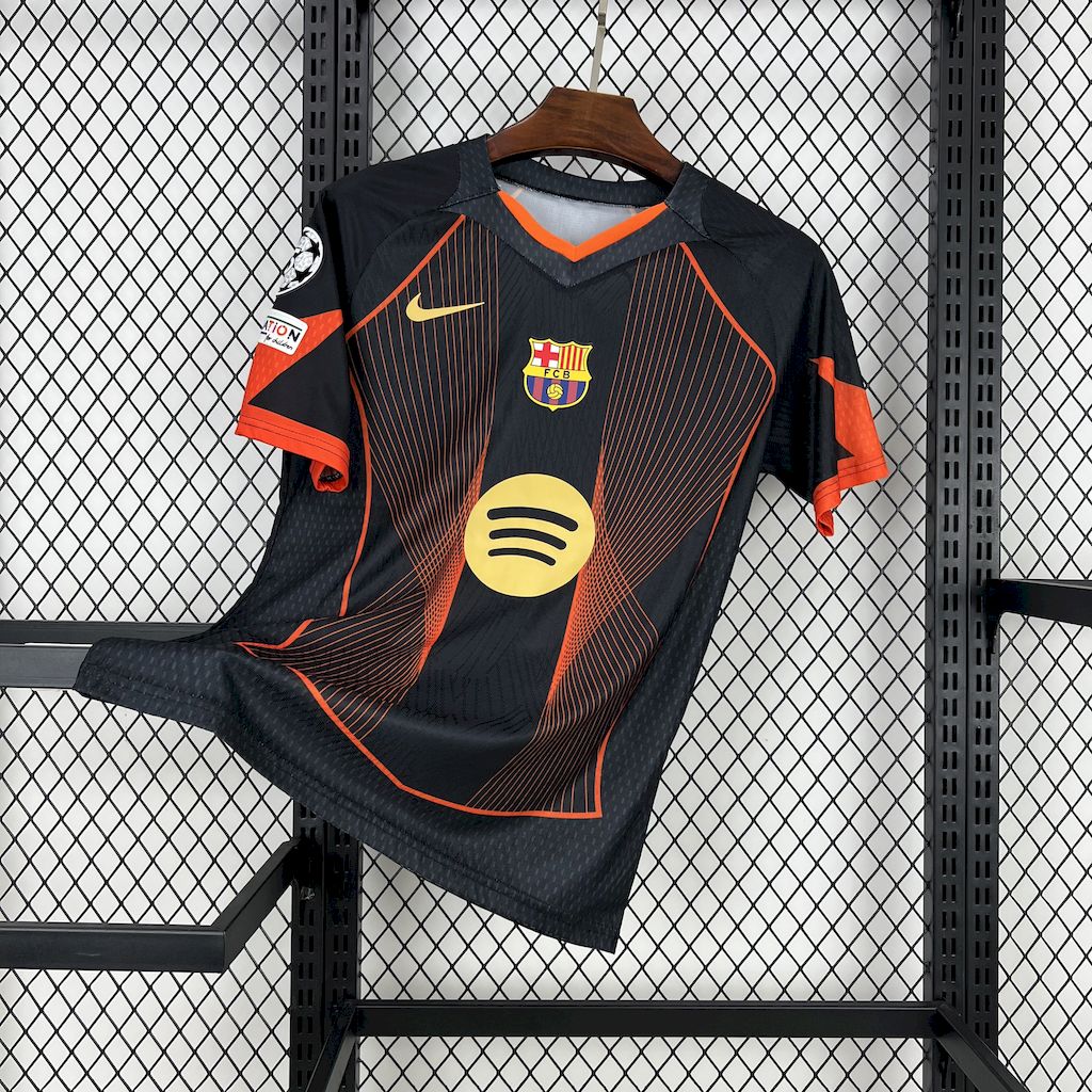Camiseta FC Barcelona Edición Especial Negro y Naranja 2025/26 Versión Fan
