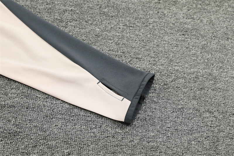 Buzo Completo Real Madrid Crema Diseño Gris