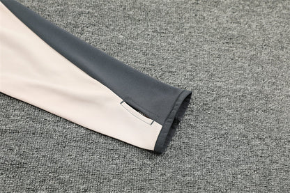 Buzo Completo Real Madrid Crema Diseño Gris