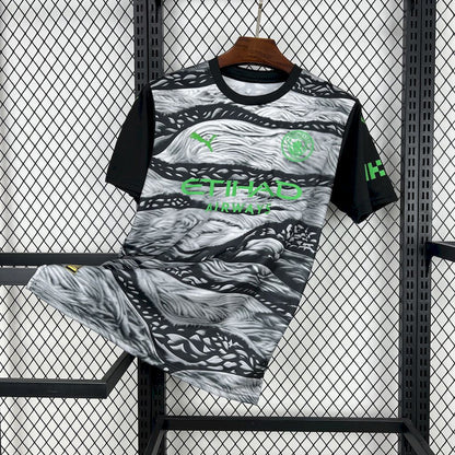 Camiseta Manchester City Edición Especial Negro y Gris 2025/26 Versión Fan