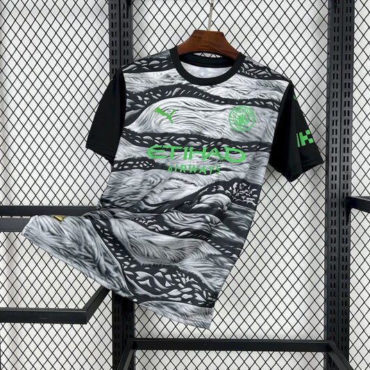 Camiseta Manchester City Edición Especial Negro y Gris 2025/26 Versión Fan