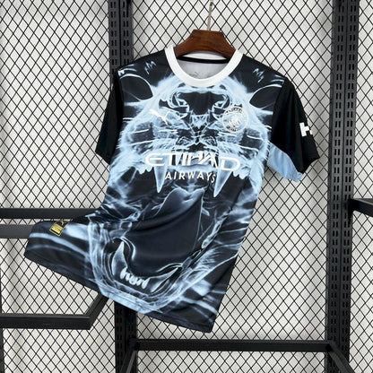 Camiseta Manchester City Edición Especial Negro y Azul 2025/26 Versión Fan