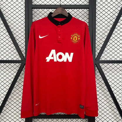 Camiseta Manchester United Manga Larga Local Retro 2013/14 Versión Fan