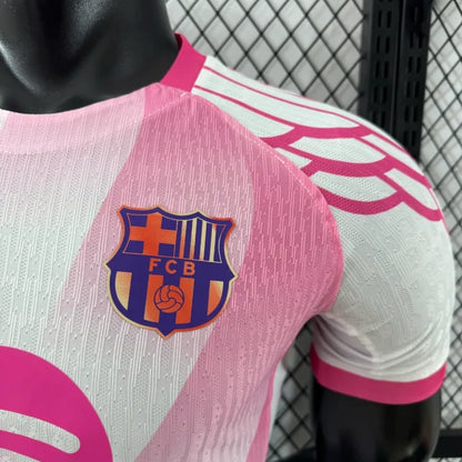 Camiseta FC Barcelona Edición Especial Blanca y Rosada 2025/26 Versión Jugador