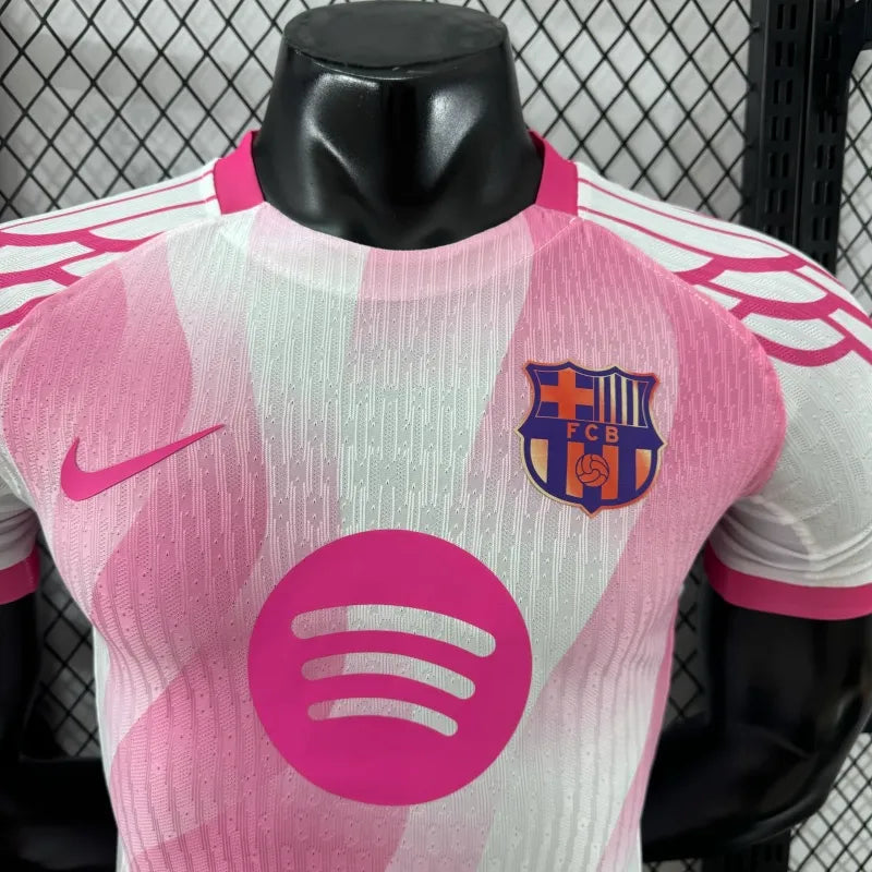 Camiseta FC Barcelona Edición Especial Blanca y Rosada 2025/26 Versión Jugador