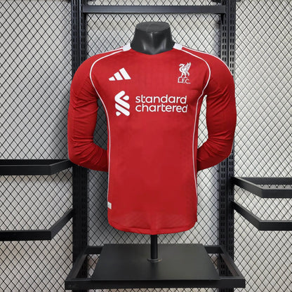 Camiseta Liverpool Local Manga Larga 2025/26 Versión Jugador