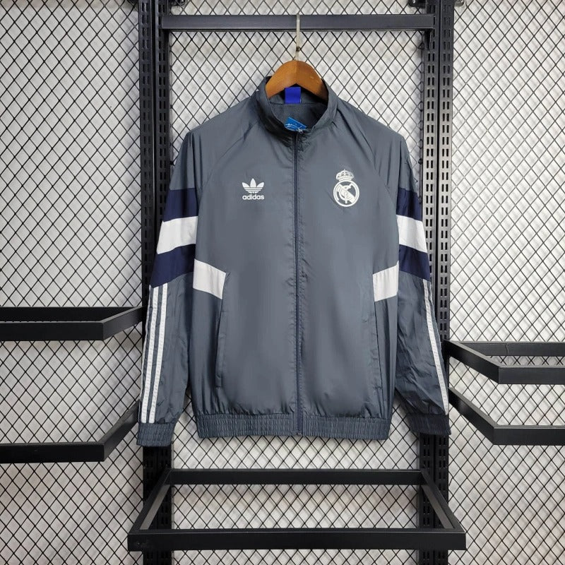 Cortavientos Real Madrid Adidas Originals Gris Retro