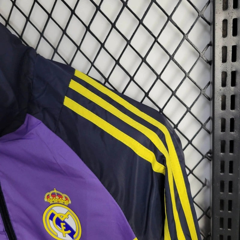 Cortavientos Real Madrid Morado, Amarillo y Azun Marino